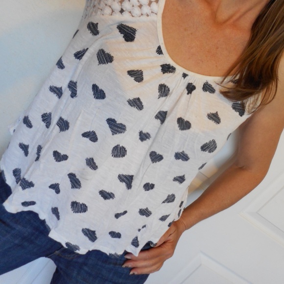 Robin's Nest Maternity Top Heart Print Tank Size M - Picture 4 of 8